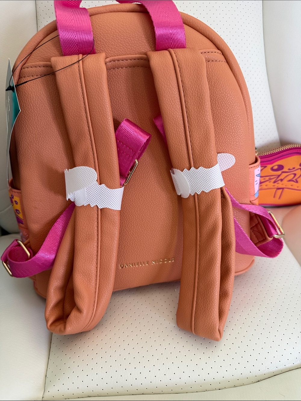 Danielle Nicole Grogu Pink & Orange Graphic Backpack with Matching Pouch - Picture 2 of 2